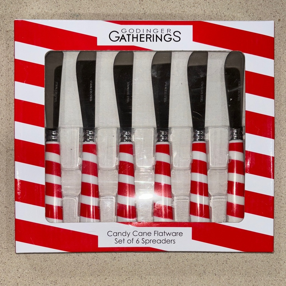 Candy Cane Flatware | 6 piece Spreaders Set